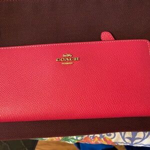 New Coach SLIM Wallet Bold Pink